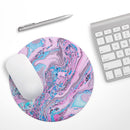 Cotton Candy Oil Mix V3// WaterProof Rubber Foam Backed Anti-Slip Mouse Pad for Home Work Office or Gaming Computer Desk