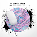 Cotton Candy Oil Mix V3// WaterProof Rubber Foam Backed Anti-Slip Mouse Pad for Home Work Office or Gaming Computer Desk