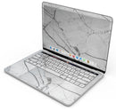 Cracked White Marble Slate - Skin Decal Wrap Kit Compatible with the Apple MacBook Pro, Pro with Touch Bar or Air (11", 12", 13", 15" & 16" - All Versions Available)