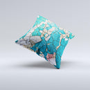 Cracked Multicolored Paint Ink-Fuzed Decorative Throw Pillow