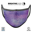 Cracked Purple Texture - Made in USA Mouth Cover Unisex Anti-Dust Cotton Blend Reusable & Washable Face Mask with Adjustable Sizing for Adult or Child