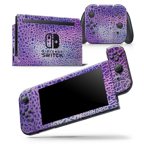 Cracked Purple Texture - Skin Wrap Decal for Nintendo Switch Lite Console & Dock - 3DS XL - 2DS - Pro - DSi - Wii - Joy-Con Gaming Controller