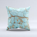 Cracked Teal Stone 2 ink-Fuzed Decorative Throw Pillow