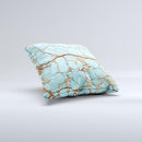 Cracked Teal Stone 2 ink-Fuzed Decorative Throw Pillow