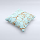 Cracked Teal Stone 2 ink-Fuzed Decorative Throw Pillow
