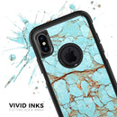 Cracked Teal Stone - Skin Kit for the iPhone OtterBox Cases