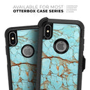 Cracked Teal Stone - Skin Kit for the iPhone OtterBox Cases