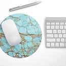 Cracked Teal Stone// WaterProof Rubber Foam Backed Anti-Slip Mouse Pad for Home Work Office or Gaming Computer Desk