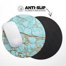 Cracked Teal Stone// WaterProof Rubber Foam Backed Anti-Slip Mouse Pad for Home Work Office or Gaming Computer Desk