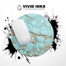 Cracked Teal Stone// WaterProof Rubber Foam Backed Anti-Slip Mouse Pad for Home Work Office or Gaming Computer Desk