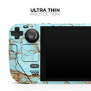Cracked Teal Stone // Full Body Skin Decal Wrap Kit for the Steam Deck handheld gaming computer