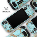 Cracked Teal Stone // Full Body Skin Decal Wrap Kit for the Steam Deck handheld gaming computer