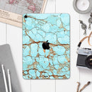 Cracked Teal Stone - Full Body Skin Decal for the Apple iPad Pro 12.9", 11", 10.5", 9.7", Air or Mini (All Models Available)