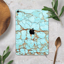 Cracked Teal Stone - Full Body Skin Decal for the Apple iPad Pro 12.9", 11", 10.5", 9.7", Air or Mini (All Models Available)