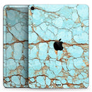 Cracked Teal Stone - Full Body Skin Decal for the Apple iPad Pro 12.9", 11", 10.5", 9.7", Air or Mini (All Models Available)