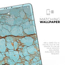 Cracked Teal Stone - Full Body Skin Decal for the Apple iPad Pro 12.9", 11", 10.5", 9.7", Air or Mini (All Models Available)