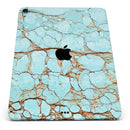 Cracked Teal Stone - Full Body Skin Decal for the Apple iPad Pro 12.9", 11", 10.5", 9.7", Air or Mini (All Models Available)