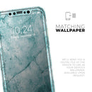 Cracked Turquise Marble Surface 2 - Skin-Kit compatible with the Apple iPhone 13, 13 Pro Max, 13 Mini, 13 Pro, iPhone 12, iPhone 11 (All iPhones Available)