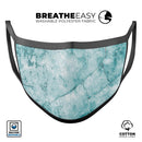 Cracked Turquise Marble Surface - Made in USA Mouth Cover Unisex Anti-Dust Cotton Blend Reusable & Washable Face Mask with Adjustable Sizing for Adult or Child