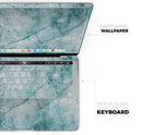 Cracked Turquise Marble Surface - Skin Decal Wrap Kit Compatible with the Apple MacBook Pro, Pro with Touch Bar or Air (11", 12", 13", 15" & 16" - All Versions Available)