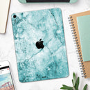 Cracked Turquise Marble Surface - Full Body Skin Decal for the Apple iPad Pro 12.9", 11", 10.5", 9.7", Air or Mini (All Models Available)