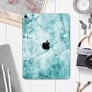 Cracked Turquise Marble Surface - Full Body Skin Decal for the Apple iPad Pro 12.9", 11", 10.5", 9.7", Air or Mini (All Models Available)