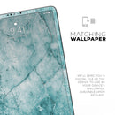 Cracked Turquise Marble Surface - Full Body Skin Decal for the Apple iPad Pro 12.9", 11", 10.5", 9.7", Air or Mini (All Models Available)