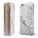 Cracked White Marble Slate iPhone 6/6s or 6/6s Plus 2-Piece Hybrid INK-Fuzed Case