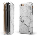 Cracked White Marble Slate iPhone 6/6s or 6/6s Plus 2-Piece Hybrid INK-Fuzed Case