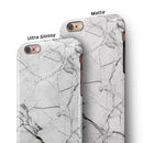 Cracked White Marble Slate iPhone 6/6s or 6/6s Plus 2-Piece Hybrid INK-Fuzed Case