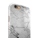 Cracked White Marble Slate iPhone 6/6s or 6/6s Plus 2-Piece Hybrid INK-Fuzed Case