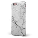 Cracked White Marble Slate iPhone 6/6s or 6/6s Plus 2-Piece Hybrid INK-Fuzed Case