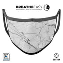 Cracked White Marble Slate - Made in USA Mouth Cover Unisex Anti-Dust Cotton Blend Reusable & Washable Face Mask with Adjustable Sizing for Adult or Child