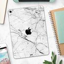 Cracked White Marble Slate - Full Body Skin Decal for the Apple iPad Pro 12.9", 11", 10.5", 9.7", Air or Mini (All Models Available)