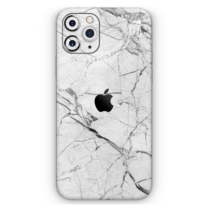 Cracked White Marble Slate - Skin-Kit compatible with the Apple iPhone 13, 13 Pro Max, 13 Mini, 13 Pro, iPhone 12, iPhone 11 (All iPhones Available)