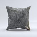 Cracked Wood Stump Ink-Fuzed Decorative Throw Pillow