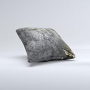 Cracked Wood Stump Ink-Fuzed Decorative Throw Pillow