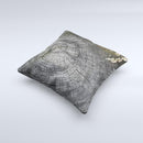 Cracked Wood Stump Ink-Fuzed Decorative Throw Pillow