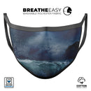 Crashing Waves - Made in USA Mouth Cover Unisex Anti-Dust Cotton Blend Reusable & Washable Face Mask with Adjustable Sizing for Adult or Child