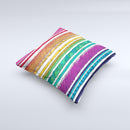 Crayon Colored Doodle Patterns Ink-Fuzed Decorative Throw Pillow