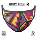 Crazy Retro Squiggles V2 - Made in USA Mouth Cover Unisex Anti-Dust Cotton Blend Reusable & Washable Face Mask with Adjustable Sizing for Adult or Child
