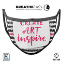 Create Art Inspire - Made in USA Mouth Cover Unisex Anti-Dust Cotton Blend Reusable & Washable Face Mask with Adjustable Sizing for Adult or Child