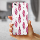 Crimson Feather Pattern iPhone 6/6s or 6/6s Plus 2-Piece Hybrid INK-Fuzed Case