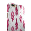 Crimson Feather Pattern iPhone 6/6s or 6/6s Plus 2-Piece Hybrid INK-Fuzed Case