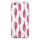 Crimson Feather Pattern iPhone 6/6s or 6/6s Plus 2-Piece Hybrid INK-Fuzed Case