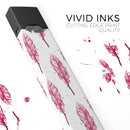 Crimson Feather Pattern - Premium Decal Protective Skin-Wrap Sticker compatible with the Juul Labs vaping device