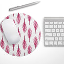Crimson Feather Pattern// WaterProof Rubber Foam Backed Anti-Slip Mouse Pad for Home Work Office or Gaming Computer Desk