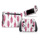 Crimson Feather Pattern // Skin Decal Wrap Kit for Nintendo Switch Console & Dock, Joy-Cons, Pro Controller, Lite, 3DS XL, 2DS XL, DSi, or Wii - Vinyl Skin Wrap for Nintendo Switch 2, OLED, Lite, Pro Controller, Wii & Classic Handhelds