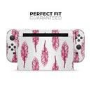 Crimson Feather Pattern // Skin Decal Wrap Kit for Nintendo Switch Console & Dock, Joy-Cons, Pro Controller, Lite, 3DS XL, 2DS XL, DSi, or Wii - Vinyl Skin Wrap for Nintendo Switch 2, OLED, Lite, Pro Controller, Wii & Classic Handhelds