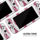 Crimson Feather Pattern // Skin Decal Wrap Kit for Nintendo Switch Console & Dock, Joy-Cons, Pro Controller, Lite, 3DS XL, 2DS XL, DSi, or Wii - Vinyl Skin Wrap for Nintendo Switch 2, OLED, Lite, Pro Controller, Wii & Classic Handhelds
